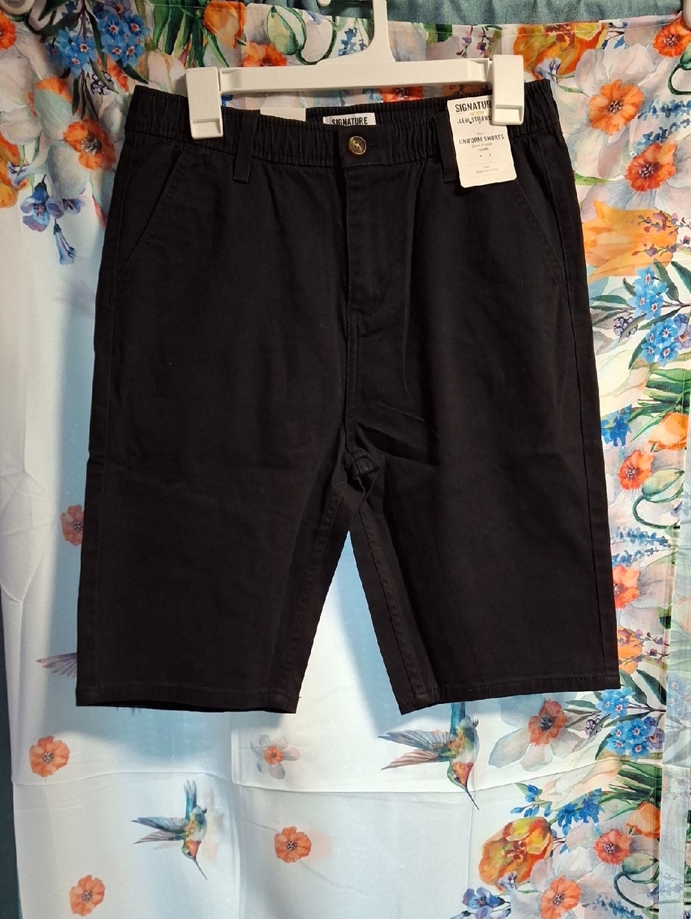 Signature Levis Strauss Boys Uniform Shorts Size Xl   Black Flat